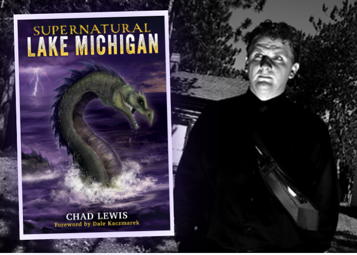 Picture of author Chad Lewis and his upcoming book Supernatural Lake Michigan.